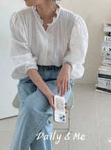 frill shirring blouse(2color)