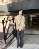 Double button short trench jacket