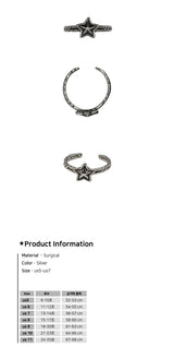 Vintage Star Twist Open Ring