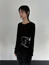 ホットフィックスロゴスリムT (Black)