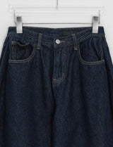 Detney Pintuck Denim Wide Brushed Pants