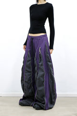 RELABEL (Split Dream) Multi-Zip Reversible Patchwork Adjustable Multi-Style Wear Cut-Out Four-Zip Patchwork Sweatpants