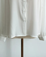 Deven Shirring Collar Chiffon Blouse