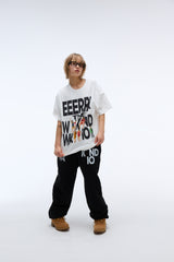 Weekend warrior people artwork T-shirt (White)