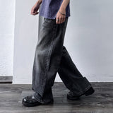 Linear Brushed Wide Denim