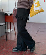 Beaunish Frill Layered Banding Skirt Pants