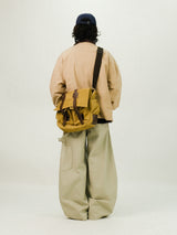 PU Double Knee Carpenter Wide Pants