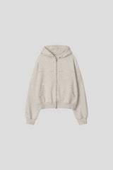 Mute Stud Crop Hoodie Zip-Up (4color) (No.1008)