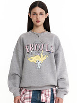 TROLLS VINTAGE 求ラフィックナッピングスウェットシャツ - MELANGE GRAY