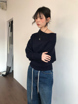 エアリーオフショルダーニット (3Colors)