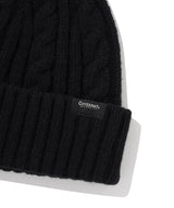 Authentic Twisted Cable Wool Beanie Black