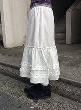 Myael Frill Shirring Tiered Midi Skirt
