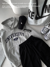  Urban University Embroidery Double Middle Overfit Hoodie