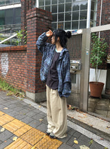[unisex] Silphyd Over Fit Check Windbreaker Jacket