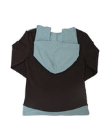 dot wrap layered hoodie / brown