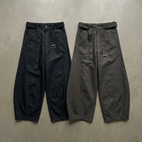 Belted Curved Balloon Trousers