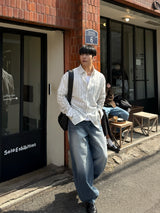 Fit balloon wide denim pants