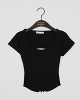Ponut バックスリットテーピング半袖Tシャツ