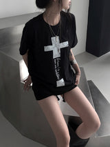 cross lettering crack T (3color)