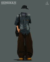 MEN Overfit Western Denim Shirts