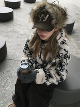 Cartoon Flower Poggle Hooded Zip-up (3c)