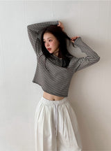 LM Border Rib Loose Round T-Shirt (3color)
