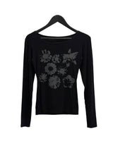 プレスフラワーボートネックTシャツ