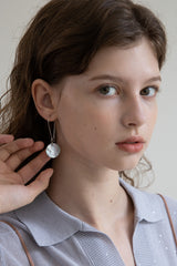 Brown Mother of Pearl drop earring