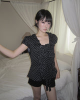 Koe Dot Short-Sleeve Blouse