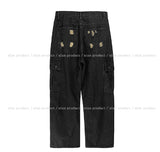 stopper damage cargo wide denim pants