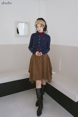 Real Button Embroidered Knit Cardigan