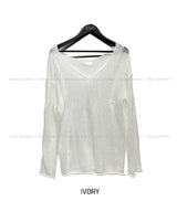 Yukia Damage Deep V-Neck Knit