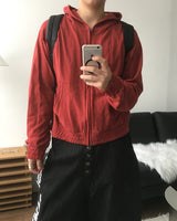 Roving Slub Cropped Hooded Zip-up