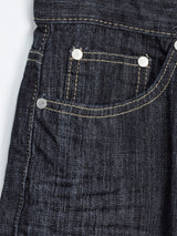 Indigo embossed denim pants