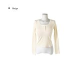Hail Lace Cap Button Slim T-shirt