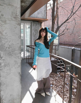 thin & flower square sleeveless top