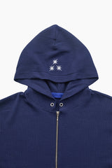 Star waffle hoodie zip-up