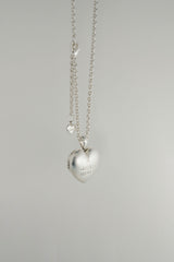 Memory heart locket necklace (Silver) 