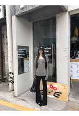 ストライプスリムラインロングTシャツ
