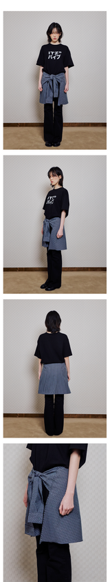 SHIRT STYLE LAYERED WRAP SKIRT