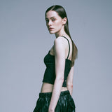 chain string corset sleeveless black