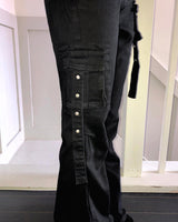 Deunu Cargo Strap Bootcut Denim Pants