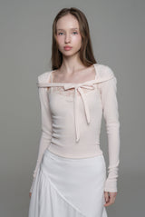 Cotton touch ribbon bolero, Pink