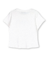 デニムパッチグラフィックドットTシャツ_アイボリー