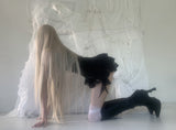 [only suzen] Temer lace ribbon dress (black)