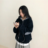 Betty Check Point Fleece Hoodie Zip-Up