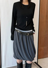 DRAPE BALLOON MIDI SKIRT