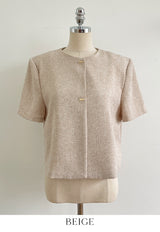 Kolb Round Neck Short Sleeve Tweed Jacket