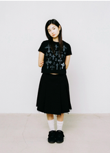 スケッチクロスエンジェルTシャツ - ブラック