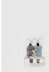 rabbit fluffy pants grey